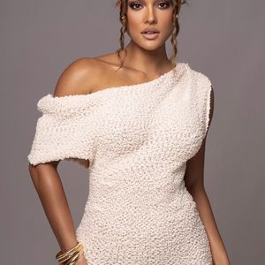 JLUXLABEL off-shoulder knit maxi dress Size L